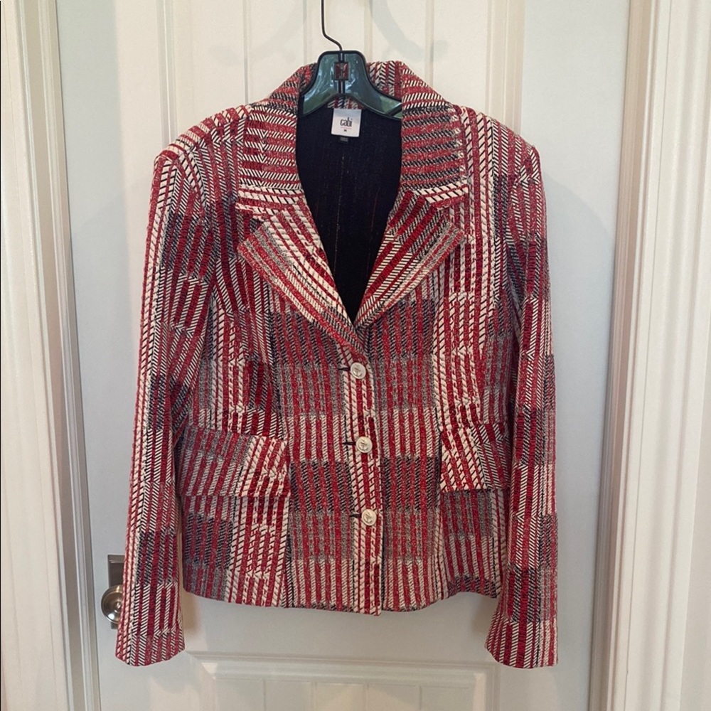 Chic Red Plaid Women's Jacket